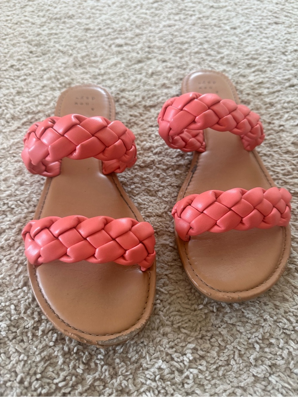 a new day Coral Braided Double-Strap Slide Sandals